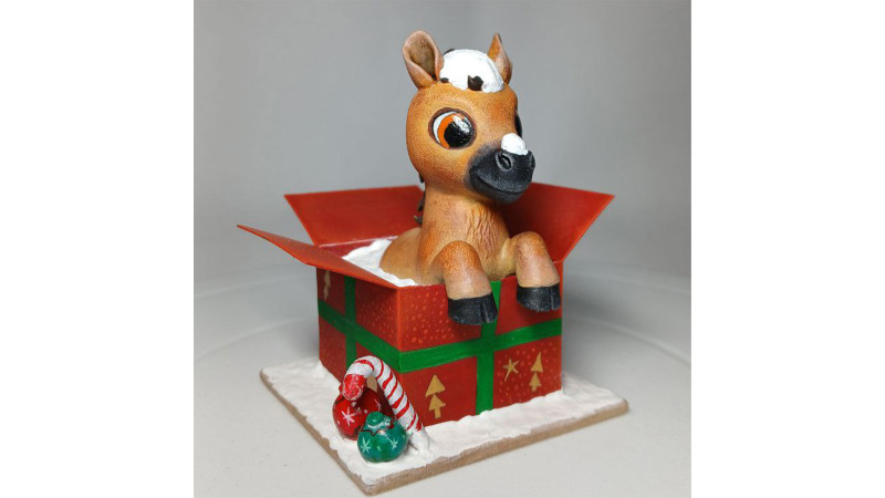 Horse in the gift box Modello 3D .c4d .max .obj .3ds .fbx .stl .blend