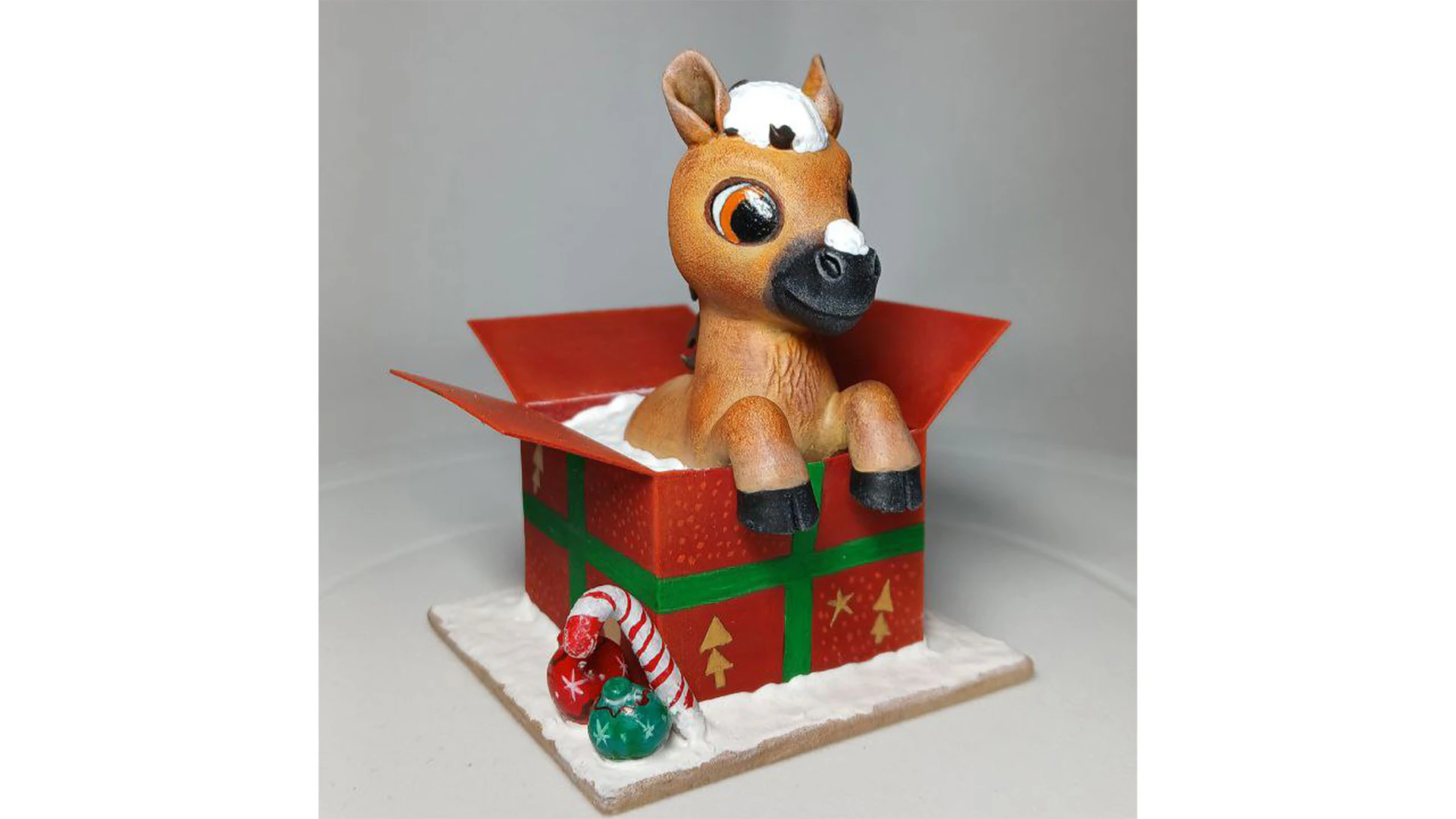 Horse in the gift box 3D print 3D Model .c4d .max .obj .3ds .fbx .stl .blend