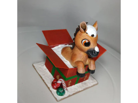 Horse in the gift box 3D print 3D Model