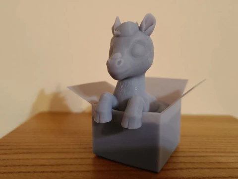 Horse in the gift box 3D print 3D Model