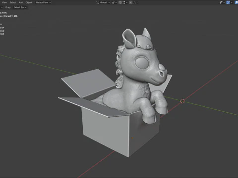 Horse in the gift box 3D print 3D Model
