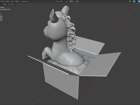 Horse in the gift box Modello 3D