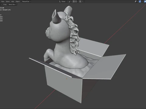 Horse in the gift box 3D print 3D Model