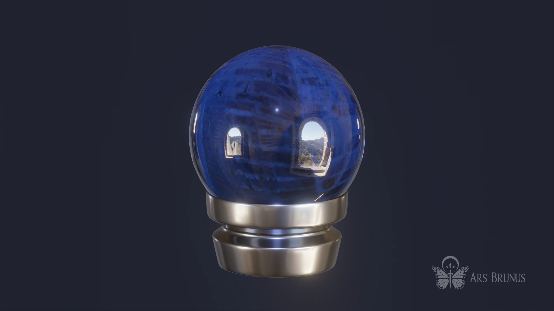Sfera di cristallo blu Modello 3D .c4d .max .obj .3ds .fbx .stl .blend 