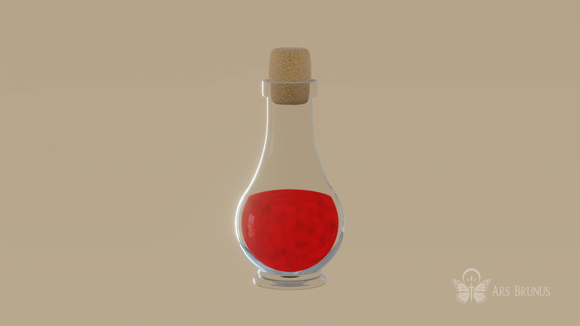 Potion Bottle 3D Model .c4d .max .obj .3ds .fbx .stl .blend 