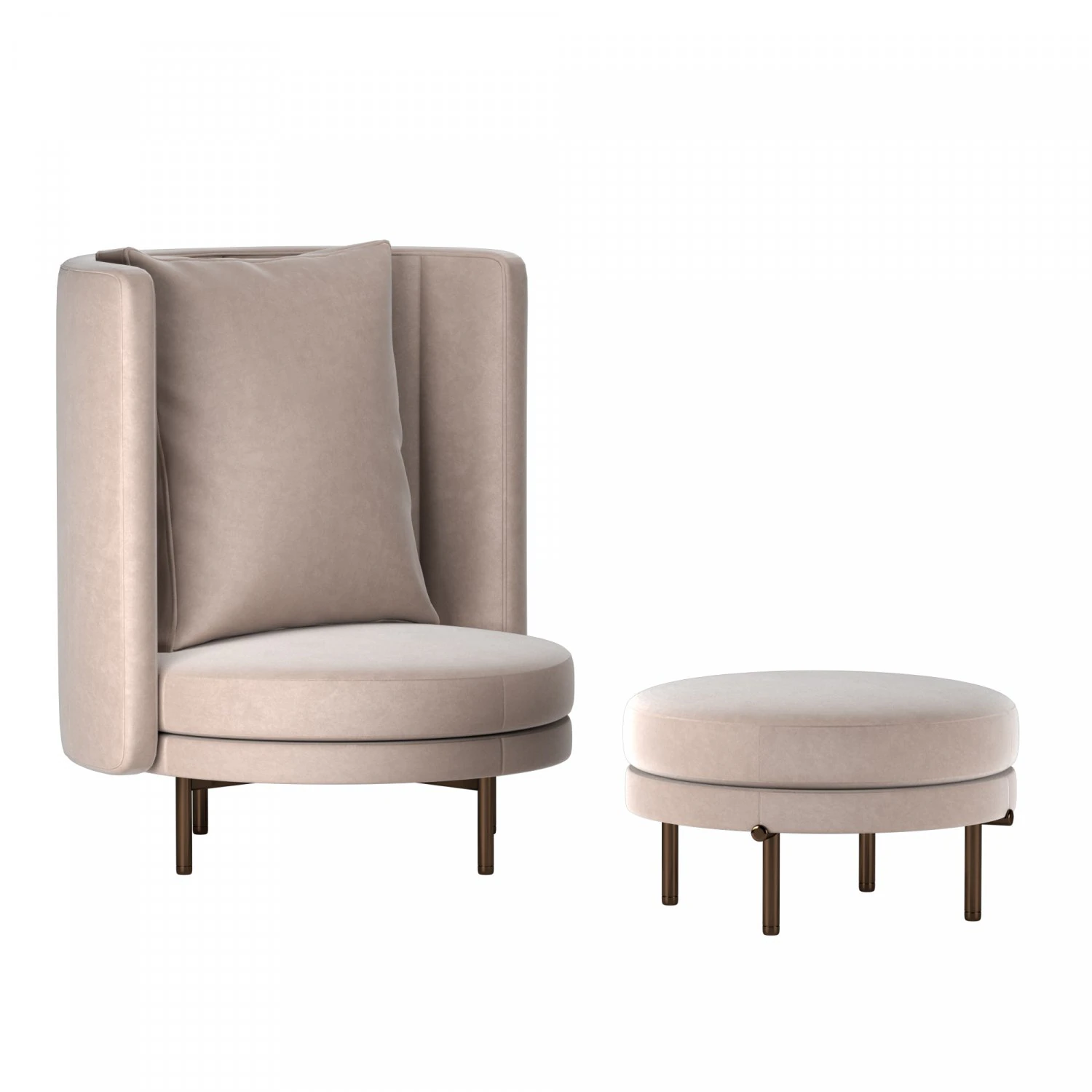 Torri Ottoman 3D Model .c4d .max .obj .3ds .fbx .stl .blend 