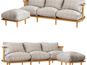 Sofa with ottoman Forest 3D Model