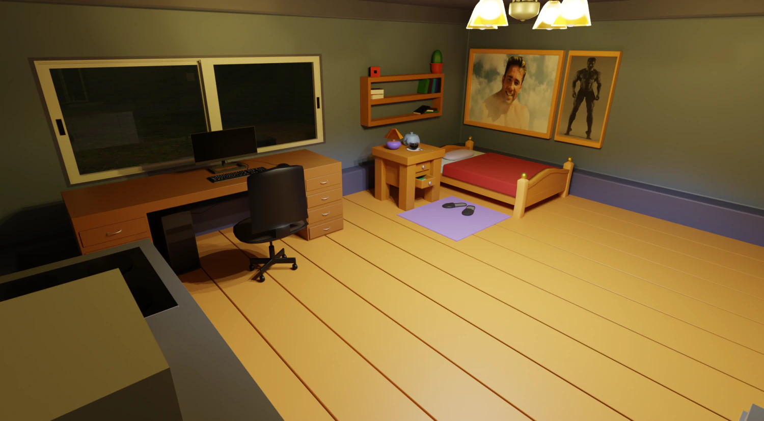 Full Dream Room 3D Model .c4d .max .obj .3ds .fbx .stl .blend 
