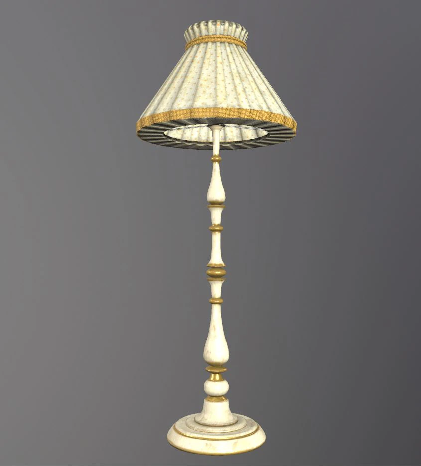 Floor lamp 3D Model .c4d .max .obj .3ds .fbx .stl .blend 