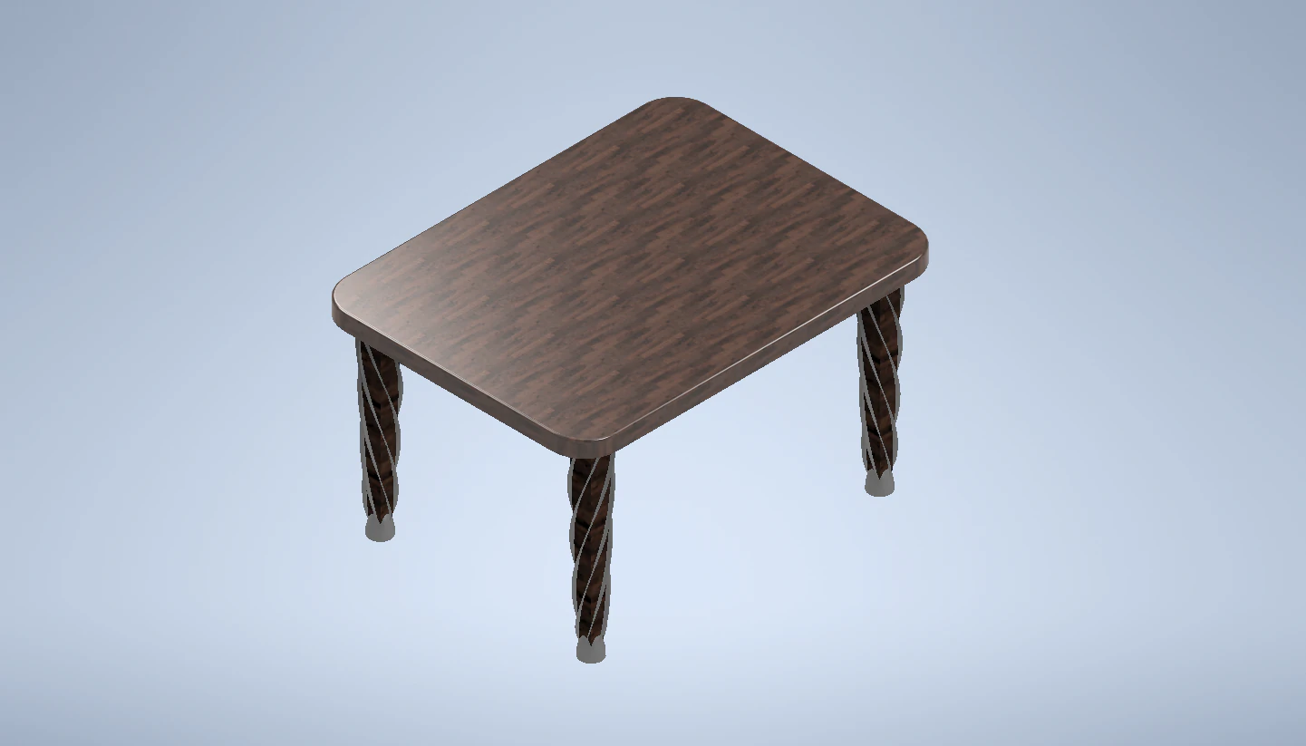 Table With Detailed Legs 3D Model .c4d .max .obj .3ds .fbx .stl .blend 