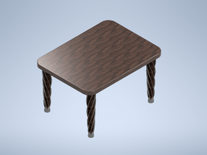 Table With Detailed Legs Modello 3D