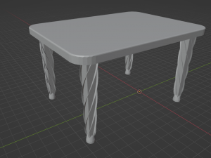 Table With Detailed Legs 3D Model
