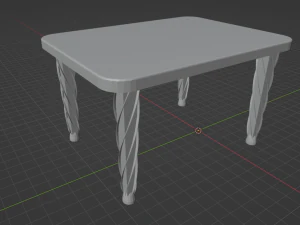 Table With Detailed Legs 3D Model