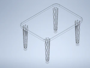 Table With Detailed Legs 3D Model
