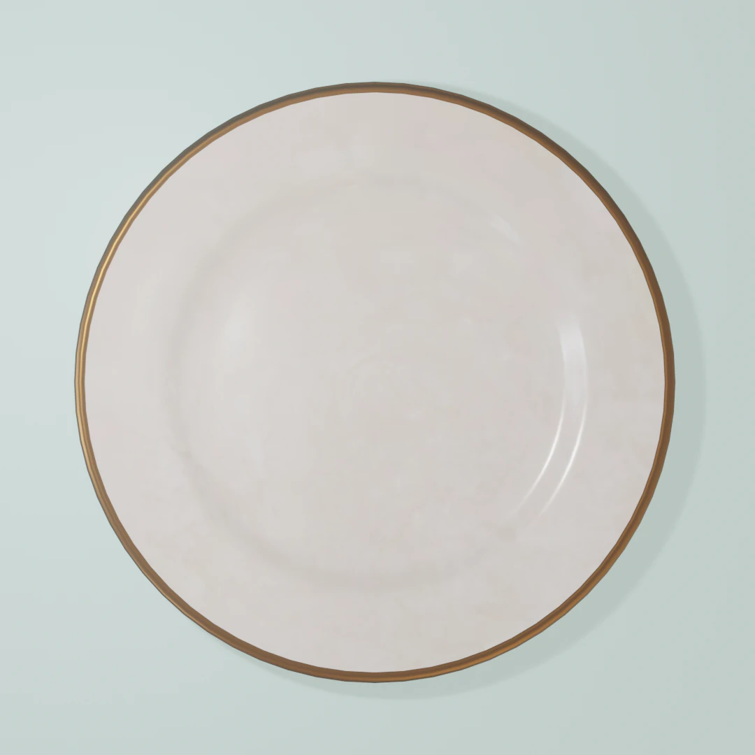 Round Dinner Plate 3D Print Model .c4d .max .obj .3ds .fbx .stl .blend 