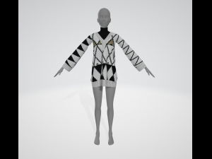 Vintage womens sweater with a diamond pattern Modelo 3D