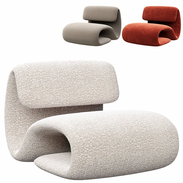 DUBNA lounge chair Model 3D .c4d .max .obj .3ds .fbx .stl .blend