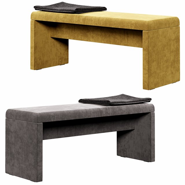 Bench Bruno 3D Model .c4d .max .obj .3ds .fbx .stl .blend 