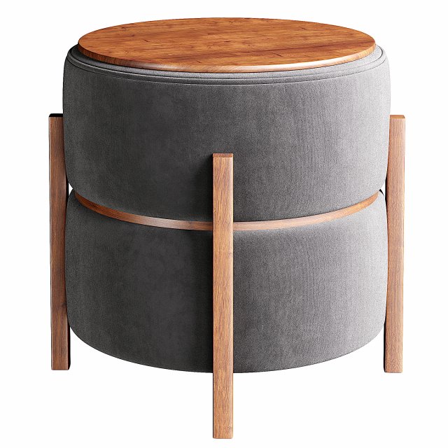 Istanbul pouffe wood Modelo 3D .c4d .max .obj .3ds .fbx .stl .blend 