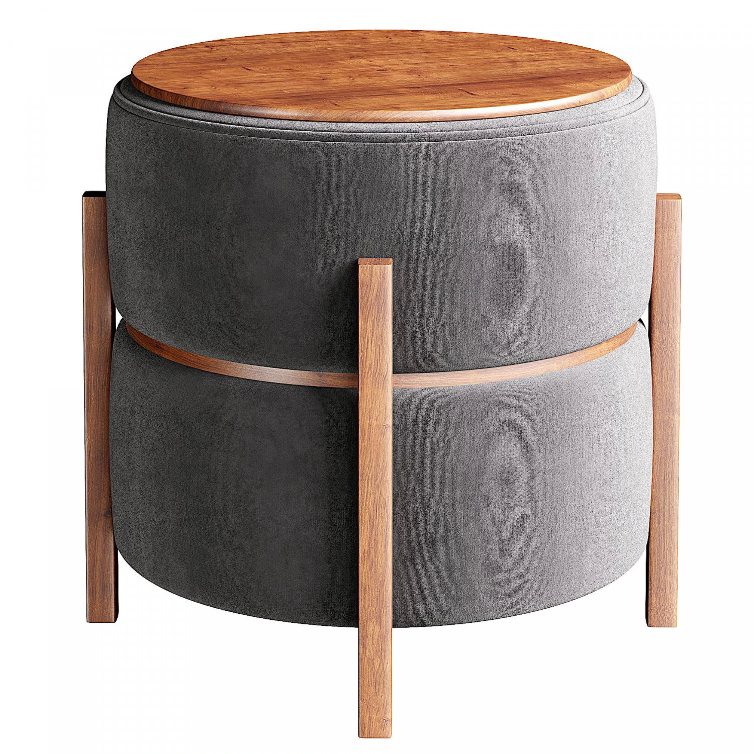 Istanbul pouffe wood 3D Model .c4d .max .obj .3ds .fbx .stl .blend 