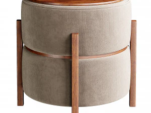 Istanbul pouffe wood 3D Model