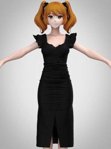 Shearing women dress 3D Model .c4d .max .obj .3ds .fbx .stl .blend 