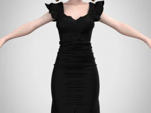 Shearing women dress 3D Model
