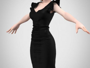 Shearing women dress 3D Model