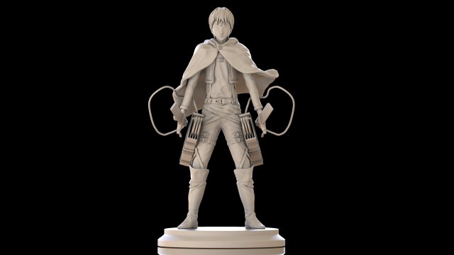 Eren Attack on Titan Free 3D print model 3D 打印模型 .c4d .max .obj .3ds .fbx .stl .blend 