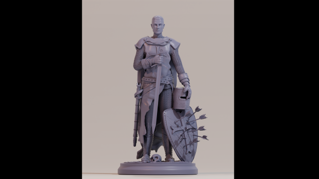 Templar Warrior - Templario 3D print model 3D Baskı Modeli .c4d .max .obj .3ds .fbx .stl .blend