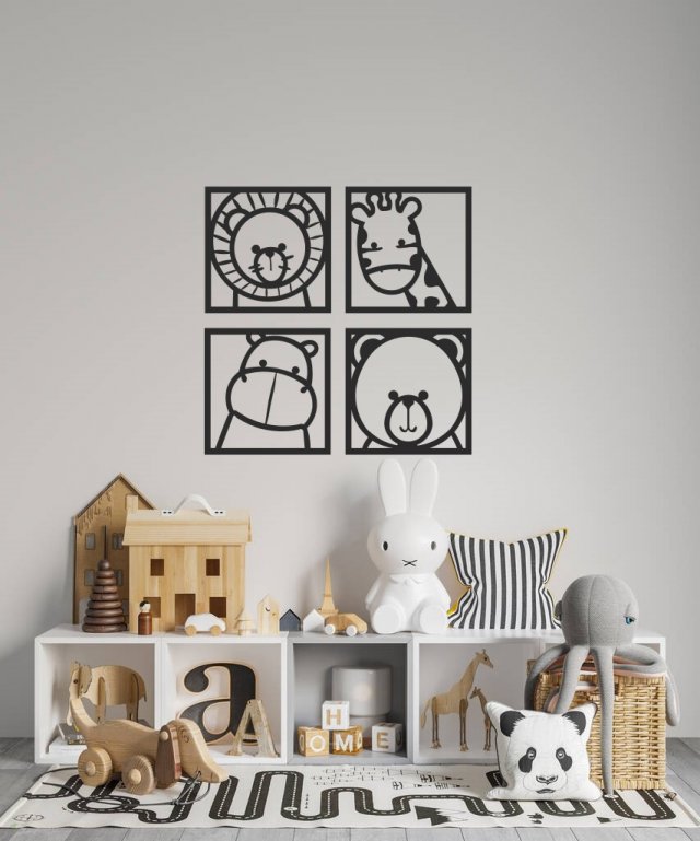 BABY ROOM WALL ART - animals Model do druku 3D .c4d .max .obj .3ds .fbx .stl .blend 