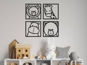 BABY ROOM WALL ART - animals Modèles 3D en vedette
