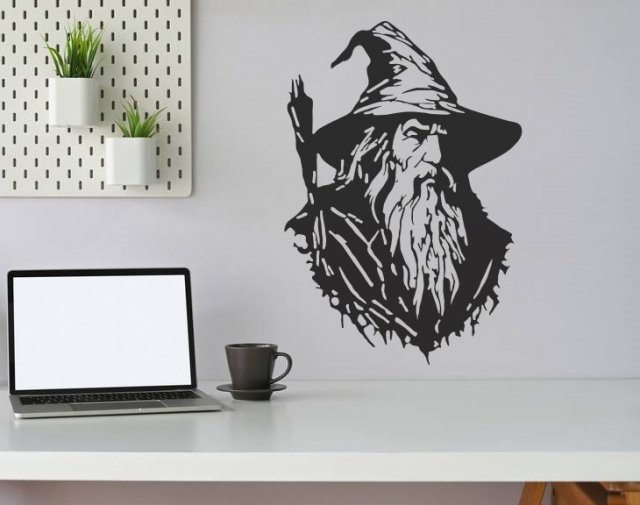 Gandalf wall art 3D Baskı Modeli .c4d .max .obj .3ds .fbx .stl .blend 