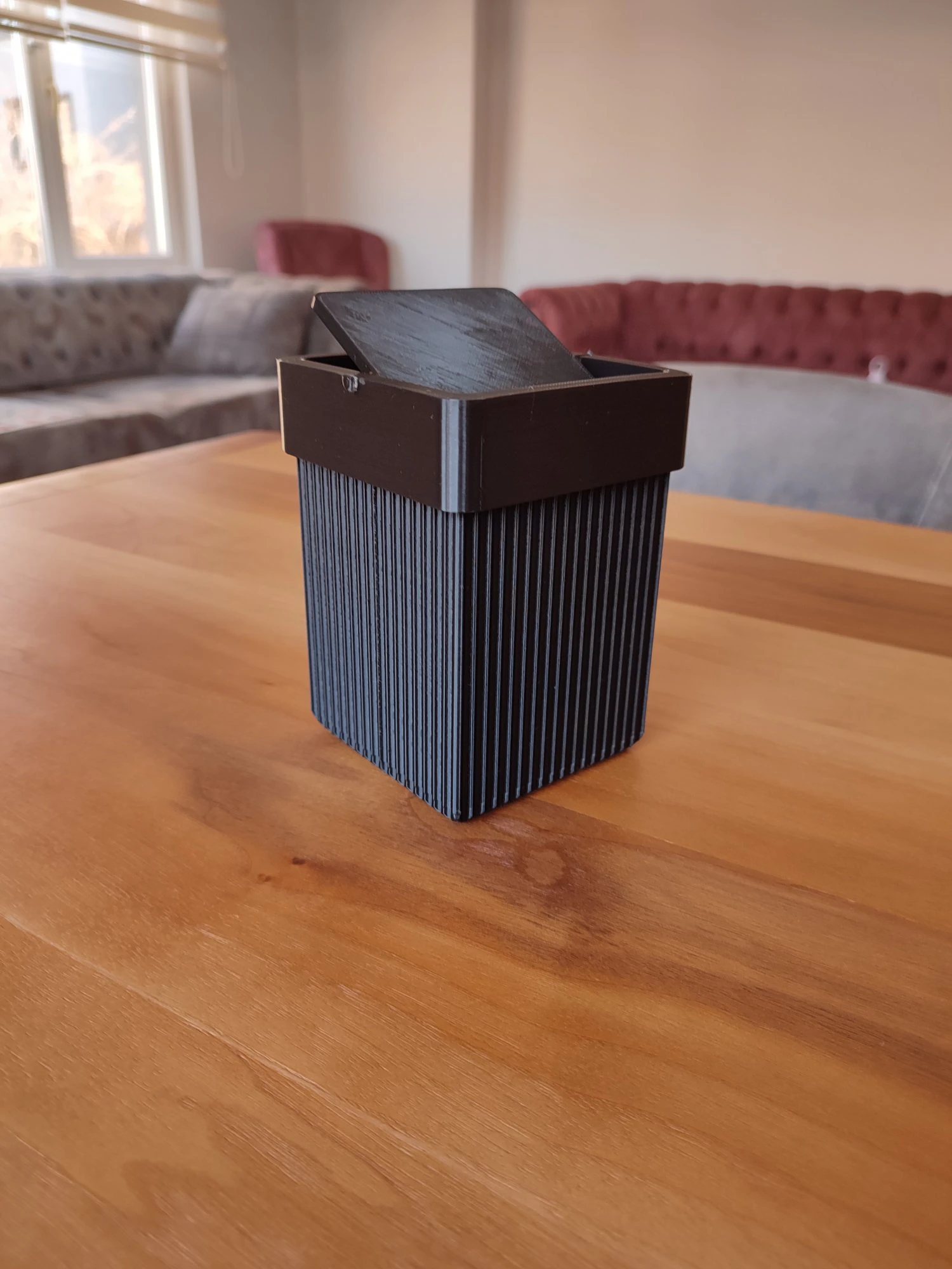 TRASH CAN WITH SWING LID 3D Print Model .c4d .max .obj .3ds .fbx .stl .blend 