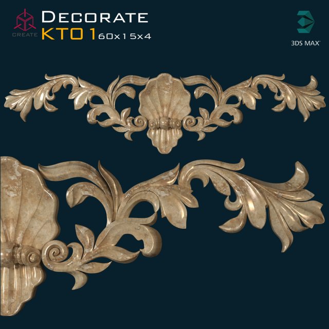 Decoration ornament KT01 3D-Modell .c4d .max .obj .3ds .fbx .stl .blend 