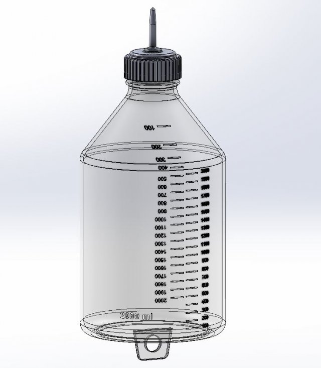 2L bottle for injection 3D Model .c4d .max .obj .3ds .fbx .stl .blend 
