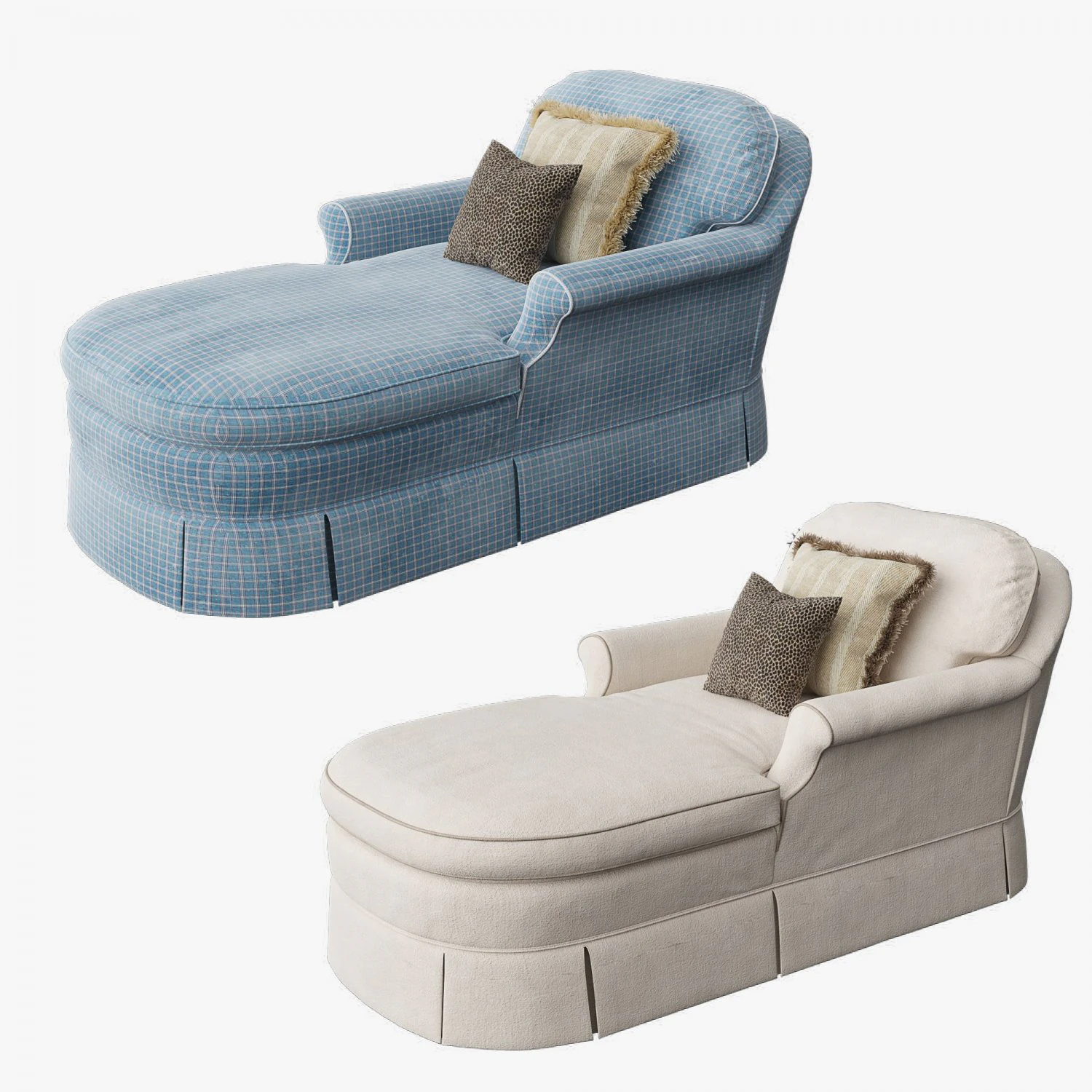CENTURY FURNITURE Grace Chaise 11-615 Two color set 3D Model .c4d .max .obj .3ds .fbx .stl .blend 