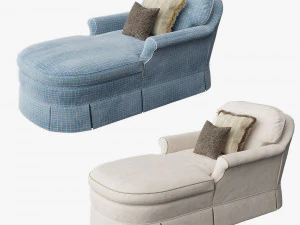 CENTURY FURNITURE Grace Chaise 11-615 Conjunto de duas cores Modelo 3D