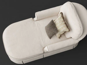 CENTURY FURNITURE Grace Chaise 11-615 Two color set 3D Model