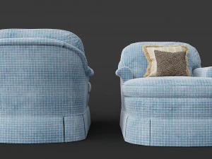 CENTURY FURNITURE Grace Chaise 11-615 Two color set 3D Model