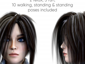Female Woman Character Kenzie 35 Poses Mega Pack Modelo 3D