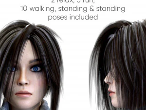 Female Woman Character Kenzie 35 Poses Mega Pack 3D Model