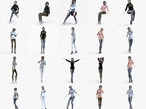 Women in Street Style Clothing 3D Model $199 - .3ds .blend .c4d .fbx .ma  .obj .max .unitypackage .upk - Free3D