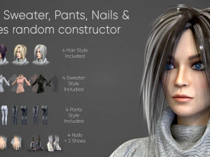Female Woman Character Kenzie 35 Poses Mega Pack 3D Model