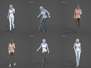 Female Woman Character Kenzie 35 Poses Mega Pack Modelo 3D