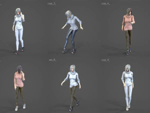 Female Woman Character Kenzie 35 Poses Mega Pack 3D Model