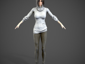Female Woman Character Kenzie 35 Poses Mega Pack Modelo 3D