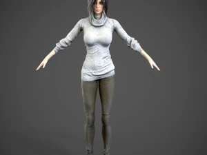 Female Woman Character Kenzie 35 Poses Mega Pack 3D Model
