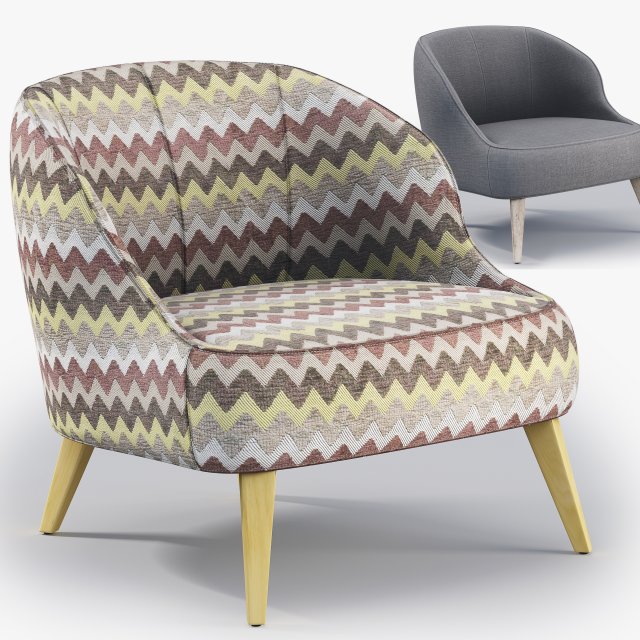 MEXO Dorota chair 3D Model .c4d .max .obj .3ds .fbx .stl .blend 