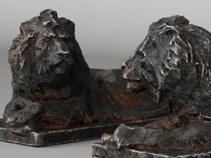 Two Lions Sculpture Modelo 3D